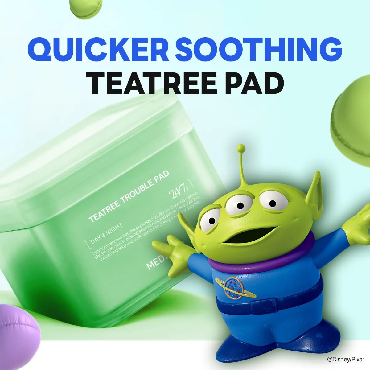 MEDIHEAL Madecassoside Toner Pads [Disney Pixar Edition]-Centella Asiatica to Improve Uneven Skin Tone - Vegan Face Gauze, Full Size 100   Refill 100 (Teatree, 200 Pads)