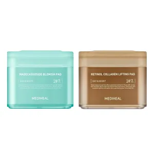 MEDIHEAL Toner Pad Madecassoside for Blemish Care Improve Uneven Skin Tone, Retinol Collagen for Skin Lifting Firming Face Pads, 100 Pads
