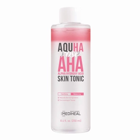 MEDIHEAL AQUHA Rose AHA Skin Tonic 250ml (8.4 fl.oz) - Exfoliating AHA Skin Boosting Toner Essence with Rose Oil, Moisturizing & Cleansing