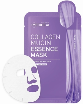 Mediheal Collagen Mucin Essence Facial Mask, Moisturizing & Nourishing Facial Sheet Mask for Stressed Skin, Collagen and Vegan Mucin, Eco-Friendly & Hypoallergenic Cellulose Sheet 15 Sheet