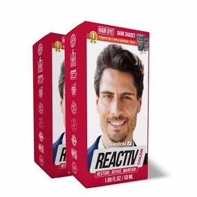 Menfirst - Reactiv Semi-Permanent Instant Hair Dye for Men - Color Hair Toner - Darken & Cover Gray Hair in 5 Minutes - 2 Pack - 1.69 Oz