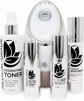 Microderm GLO - Facial Steamer and Anti-Aging Skin Care Product Bundle