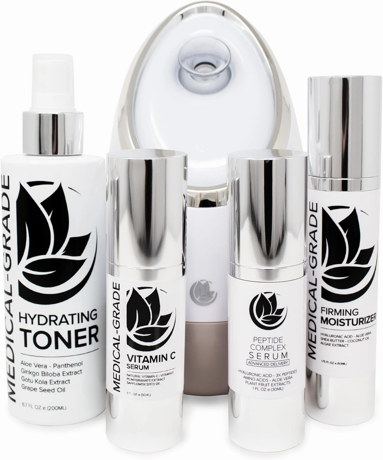 Microderm GLO - Facial Steamer and Dry Dehydrated Skin Care Product Bundle