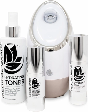 Microderm GLO - Facial Steamer and Energizing Skin Care Product Bundle