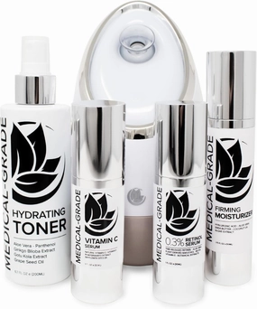 Microderm GLO - Facial Steamer and Youthful Skin Care Product Bundle