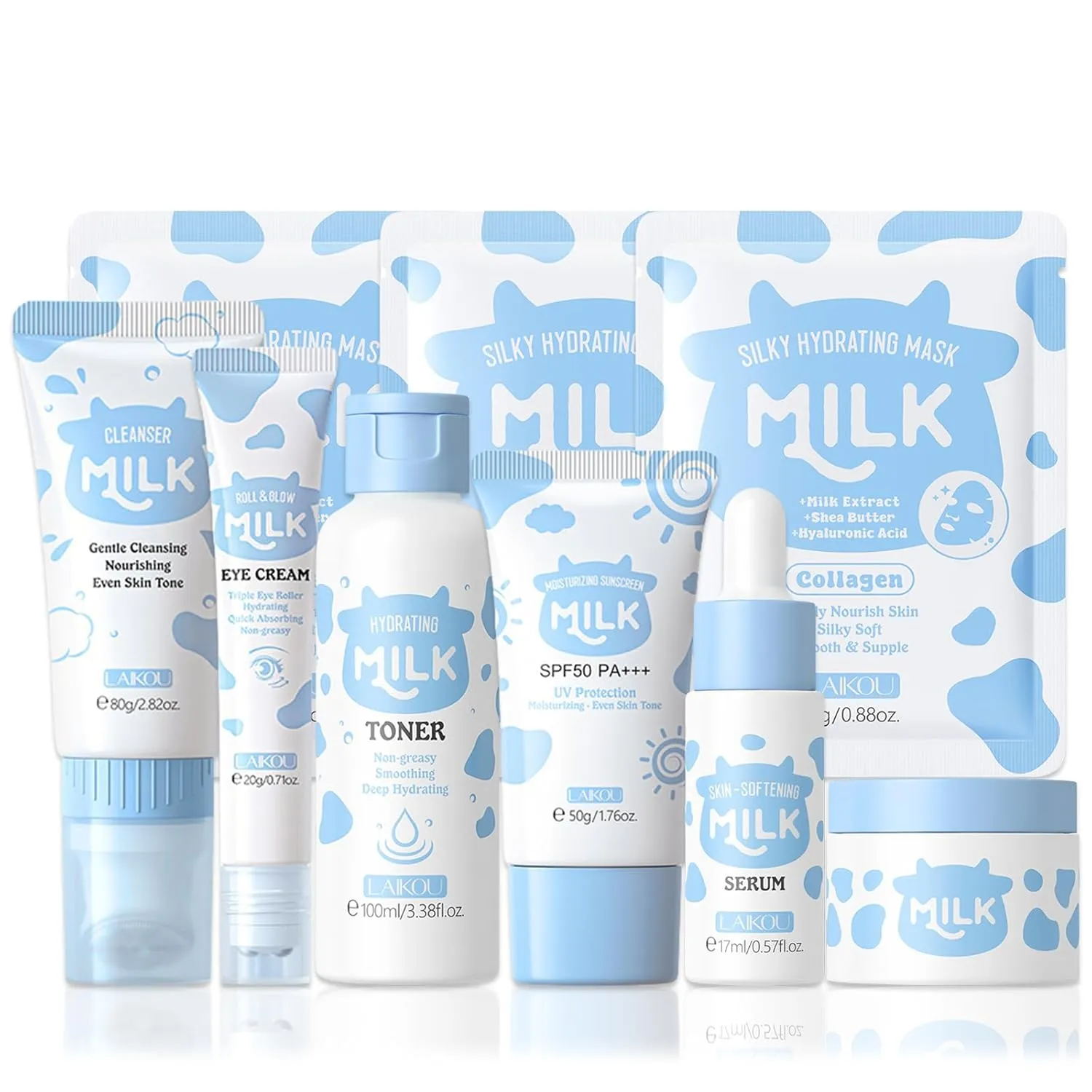 Milk Skin Care Set, Milk Skin Care For Teens 10-12, 9 IN 1 Kids Skin Care Set For Girls Ages 8-12, Moisturizing & Gentle Milk Girls Skin Care For Kids Age 8-12, Skincare For Girls 10-12