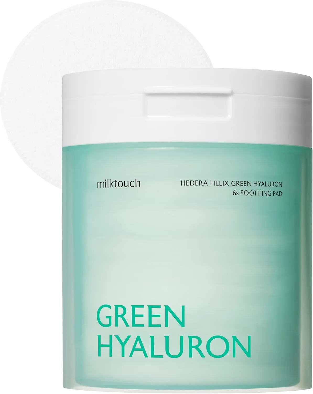 milktouch Green Hyaluron Toner Pads - Hydrating & Soothing Facial Pads w/Hyaluronic Acid & Centella Asiatica for Sensitive Skin, Pore Care, Daily Use, Calming, Moisturizing, Korean Skincare 60pcs