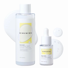 MIMUMIMU Niacinamide Thioctic Acid NIACINDY Before Spot Care Set with Milky Toner and Boosting Serum- Daily Korean Potency Skincare - Hyperpigmentation, Discoloration,Textured Skin for Dull Skin