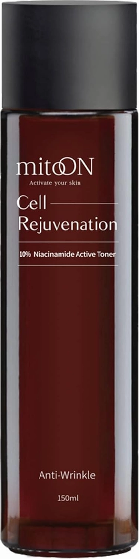 Mito-on Cell Rejuvenation Anti-Aging Toner, 150ml / 5.07 fl.oz - 10% Niacinamide and Resveratrol, Centella   Green Tea for Soothing, Skin Barrier Strengthening and Soft Skin Texture, Korean Skin Care