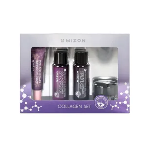 MIZON Marine Collagen Mini Set Travel Skincare Set (Toner Emulsion Eye Cream Face Cream) Elasticity Booster Youth Recovery