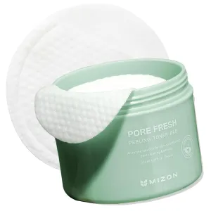 MIZON Pore Fresh Peeling Toner Pads AHA BHA PHA with Tea Tree & Turmeric Extracts, Gentle Exfoliation & Deep Cleansing, Korean Peeling Pads Cotton Soothing Exfoliating Pore Tightening (60 PCS)