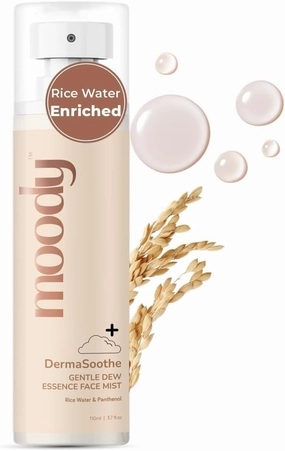 Moody DermaSoothe Brighening Face Mist & Essence Toner with Rice & Ceramides |Strenghten Skin Barrier | for Clear, Glass Korean Skin, Bright & Hydrated Skin | Alcohol-Free Toner |100% Vegan | 110ml