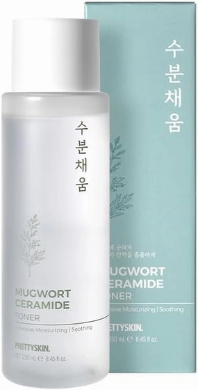 Mugwort Daily Facial Toner for Sensitive Skin with Ceramide NP - Hydrating, Non-Sticky - Skin Tone & Texture Care, Moisture Balance, Soothing 8.45fl.oz (250ml) (Mugwort Ceramide)