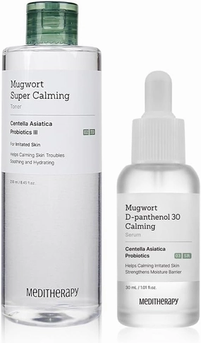 Mugwort Super Calming Toner & Mugwort D-Panthenol(300,000ppm) 30 Calming Serum - Hydrating Face Toner and High Concentrated Facial Serum - Soothing and Moisturizing for Radiant Glow