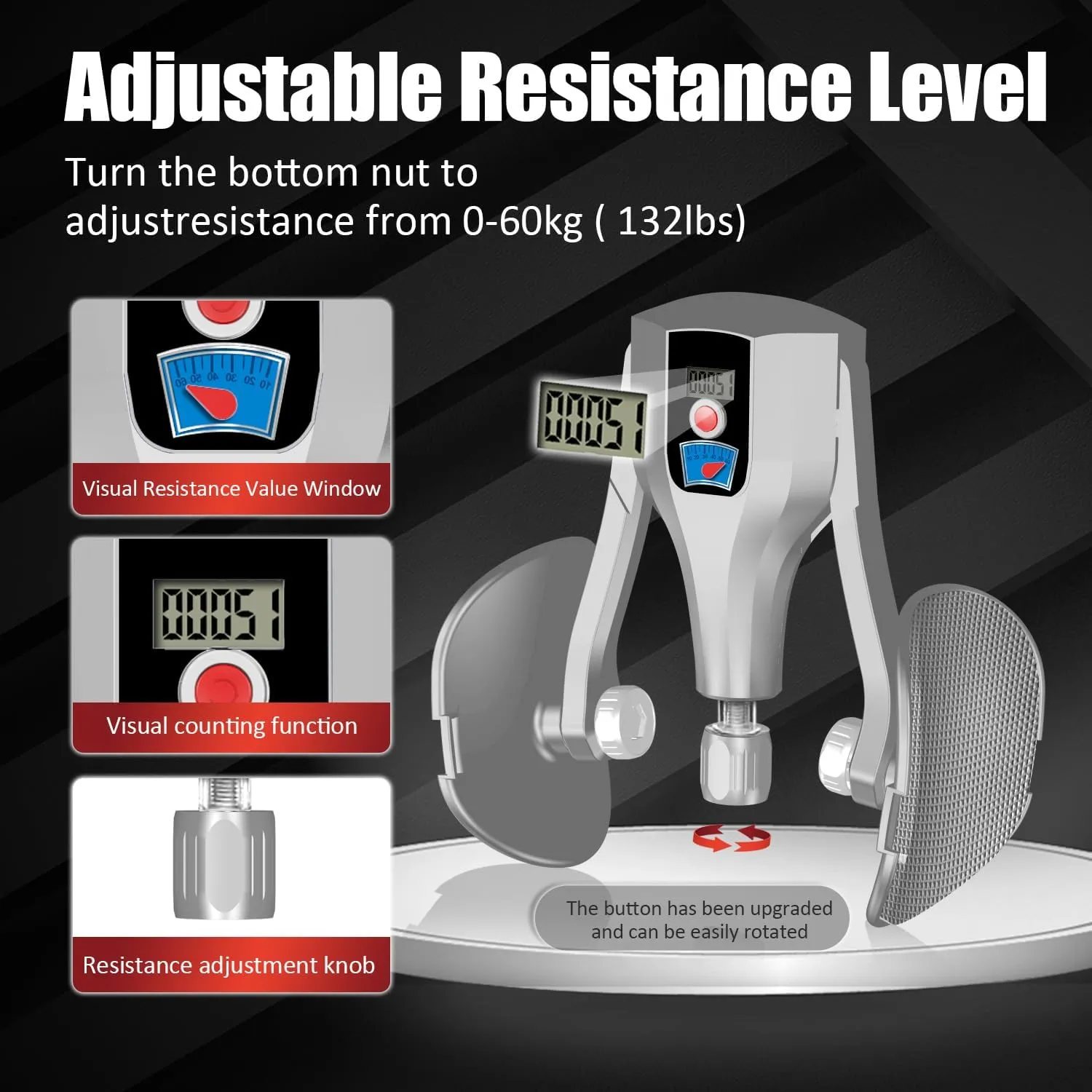 Multi-Function Thigh Master, 0-132 lbs Resistance Thigh Trainer Pro with Leg Straps, Handles, Resistance Bands and Jump Rope, Kegel Trainer Hip Thigh Toner Inner Thigh Exerciser
