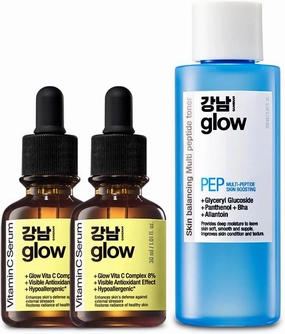 Multi-Peptide Skin Boosting Toner & Vitamin C Serum 1.01 fl oz (Pack of 2) - Korean Skin Care I Face Moisturizer for Women