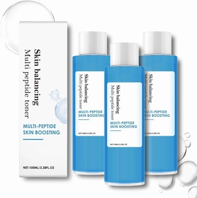 Multi-Peptide Skin Boosting Toner with Hyaluronic Acid & Salicylic Acid, Hydrating, Soothing & Exfoliating Facial Toner, Minimizes Pores, Controls Oil for Oily & Acne-Prone Skin, Vegan Skin Care (3)
