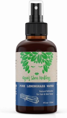 Multiuse Lemongrass Water Toner Mist for Face, Body, and Hair - Pure Distilled Lemograss Water Spray - Soothes and Hydrates Skin, Scalp, Hair, & Nails - 4 oz