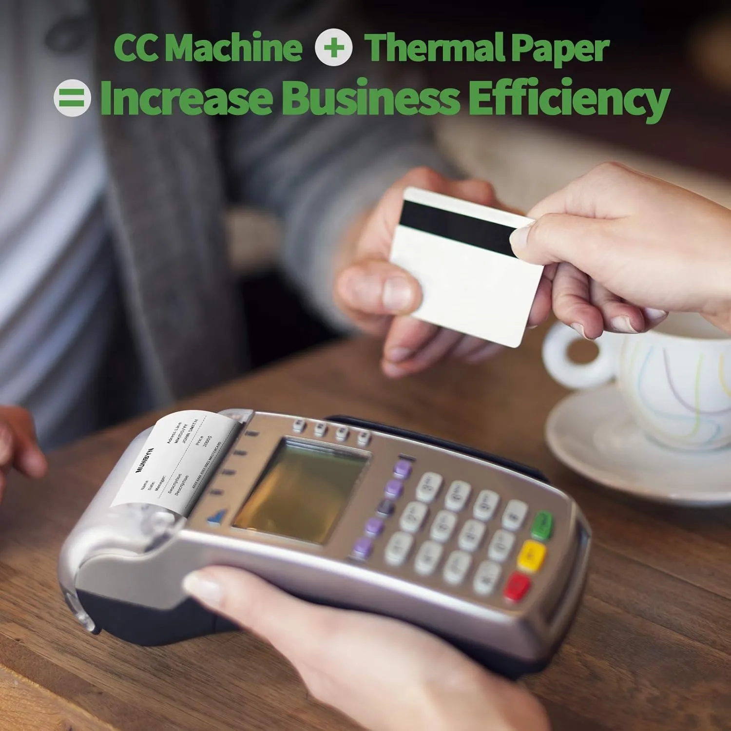 MUNBYN 2 1/4" x 50' Thermal Paper (50 Rolls), BPA Free Receipt Paper, 58mm Thermal Receipt Papers Fits All 58mm Thermal POS Printer, Square Terminal Credit Card Machines thick enough printers clearly