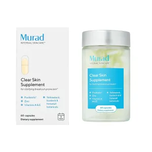 Murad Acne Control Supplement Bundle, Clear Skin Supplement – with Zinc and Vitamin A – 30-Day Supply and Clarifying Toner – with Witch Hazel - 6 Fl Oz
