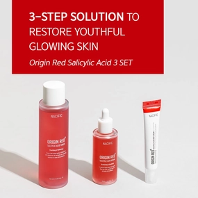 NACIFIC Origin Red Salicylic Acid Triple Set (Toner 150ml Serum 50ml Cream 20ml) Skin Barrier Strengthening, PH 5.5, AHA, BHA, PHA, Soothing