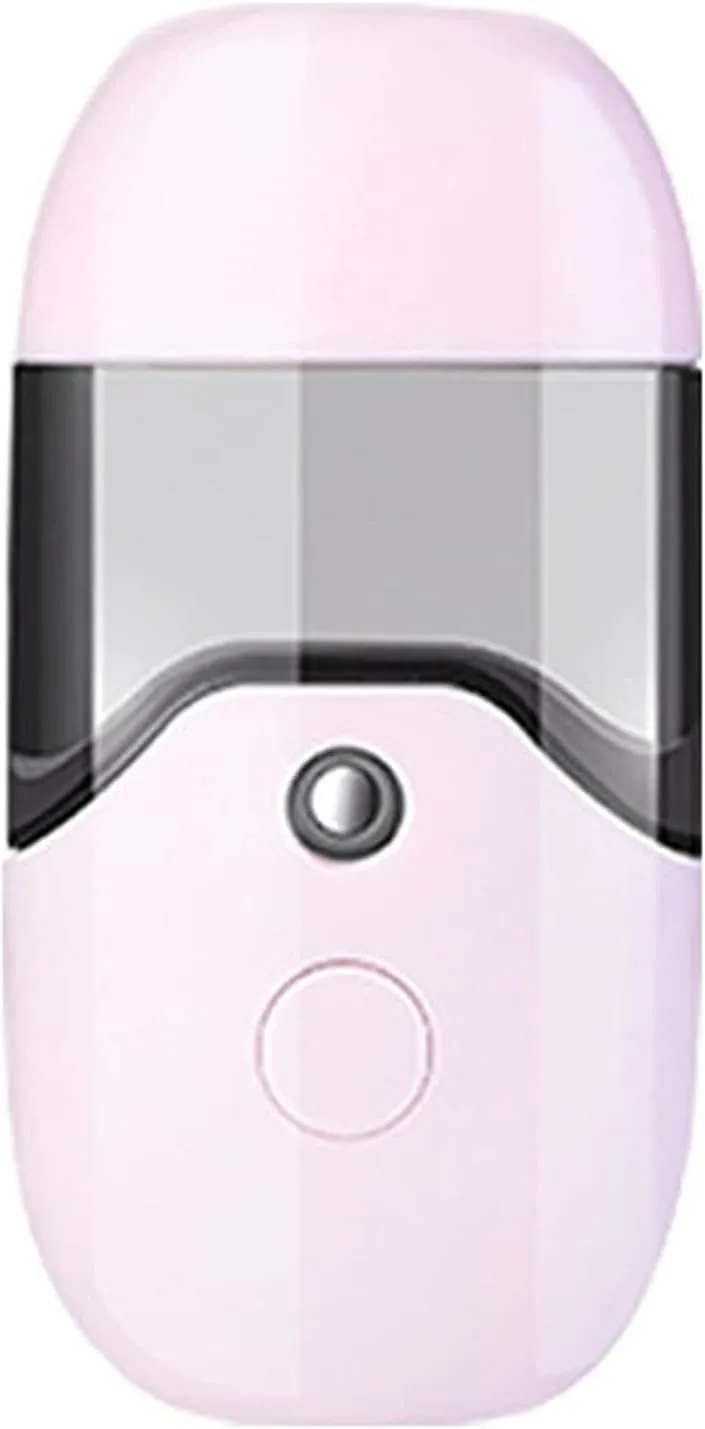 Nano Facial Spray Nano Water Replenishment Apparatus Mini Facial Steamer Atomized Sauna Suitable for Facial Moisturizing and Eyelash Extension(Color:Pink)