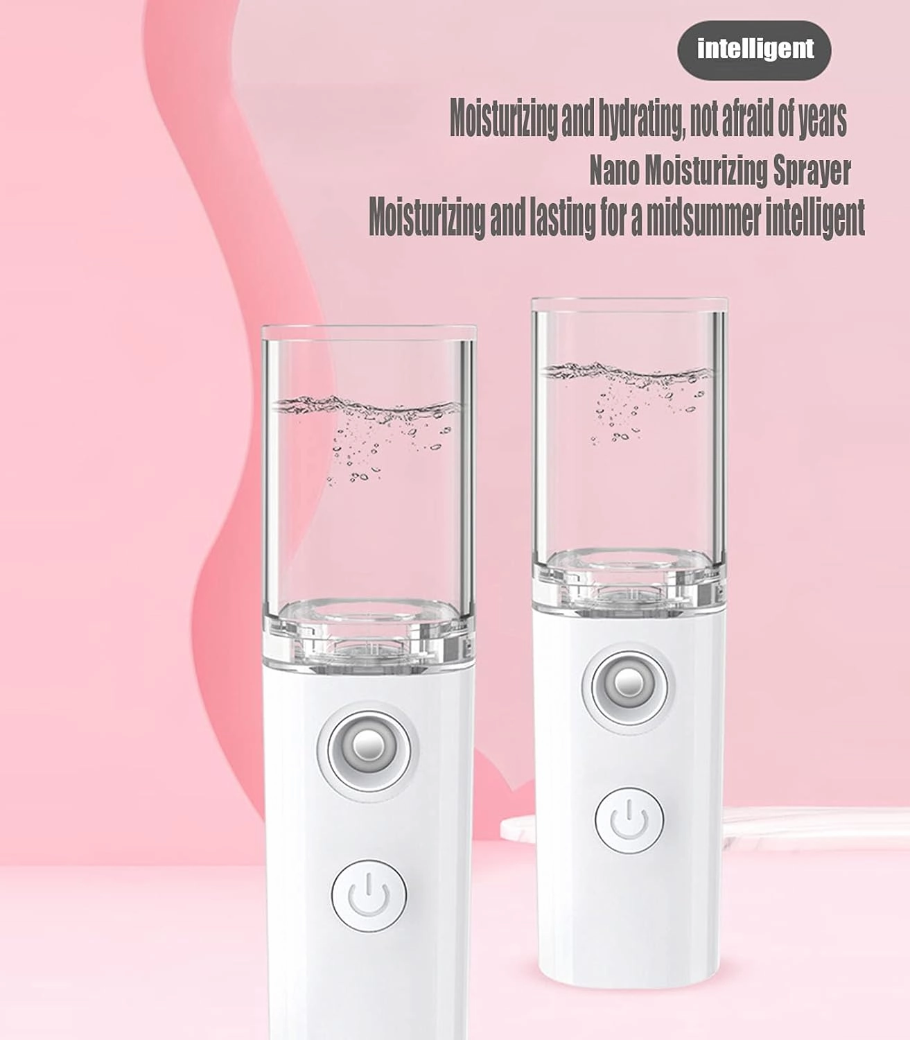 Nano Facial Spray Mini Nano Facial Steamer Nano Moisturizing Spray Portable for Moisturizing and Hydrating Eyelash Extension(Color:Pink)