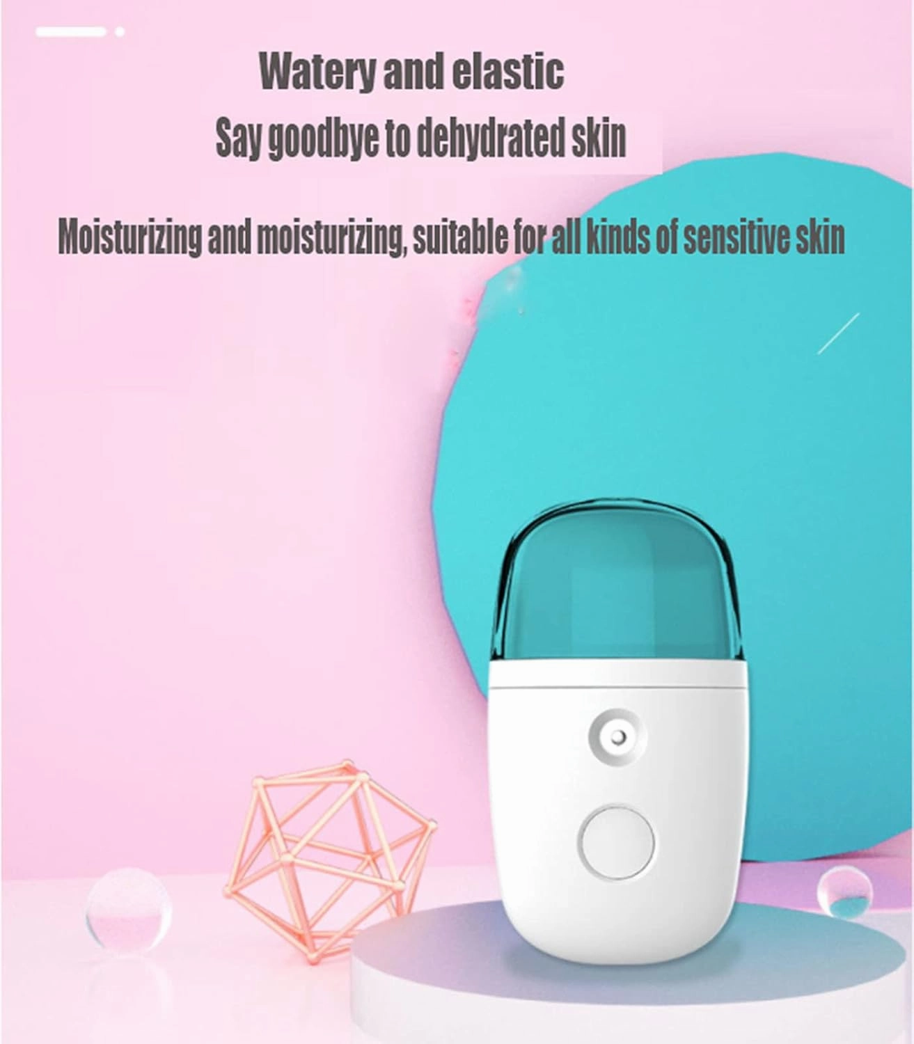 Nano Facial Spray Nano Spray Humidifier, Moisturizing Nano Sprayer Facial Moisturizing Steamer for Skin Care Moisturizing USB Charging(Color:White)