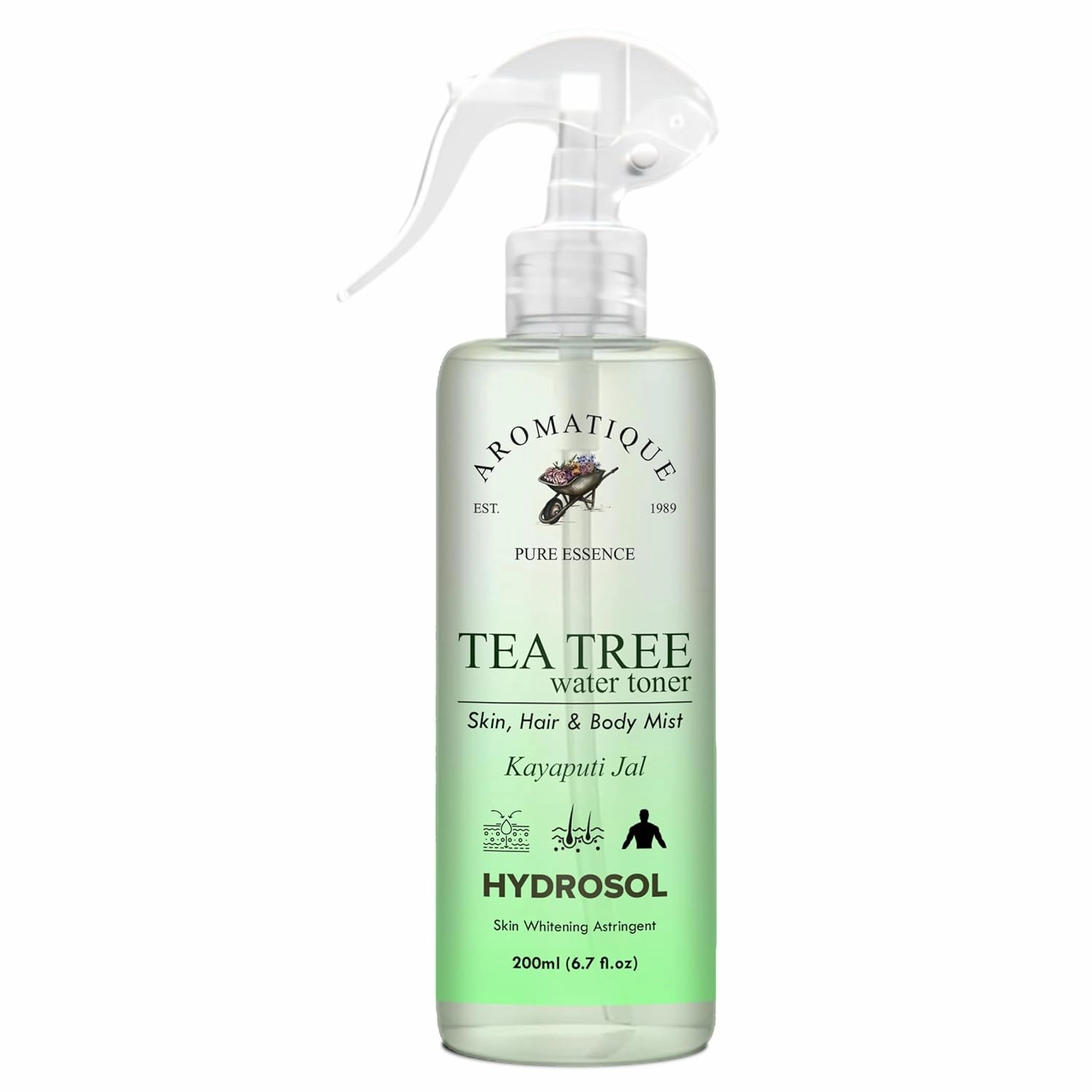 Natural Tea Tree Water Toner/Mist Spray/Hydrosol -Hydrating, Refreshing Skin & Hair Care Solution - Ph Balancing, Acne-Fighting, Daily Use Formula 200ml