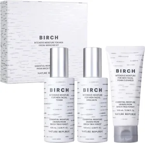 Nature Republic Birch Intensive for Men Skin Care Kit, Face Wash & Moisturizer for Hydrated Skin, Facial Toner (4.05 Fl.Oz) Emulsion (4.05 Fl.Oz) Cleaner (3.38 Fl.Oz), Korean Gift Sets