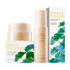 Nature Republic Snail Mucin Emulsion Cream Set - Korean Skincare, Hydrating with Niacinamide, Face Moisturizer, Moisturizing Skin Care, Glow, Mucus
