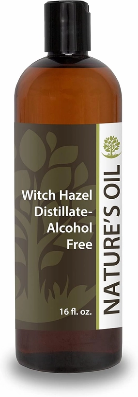 Nature's Oil Distillate-Alcohol Free Witch Hazel, Fragrance Free (16oz)