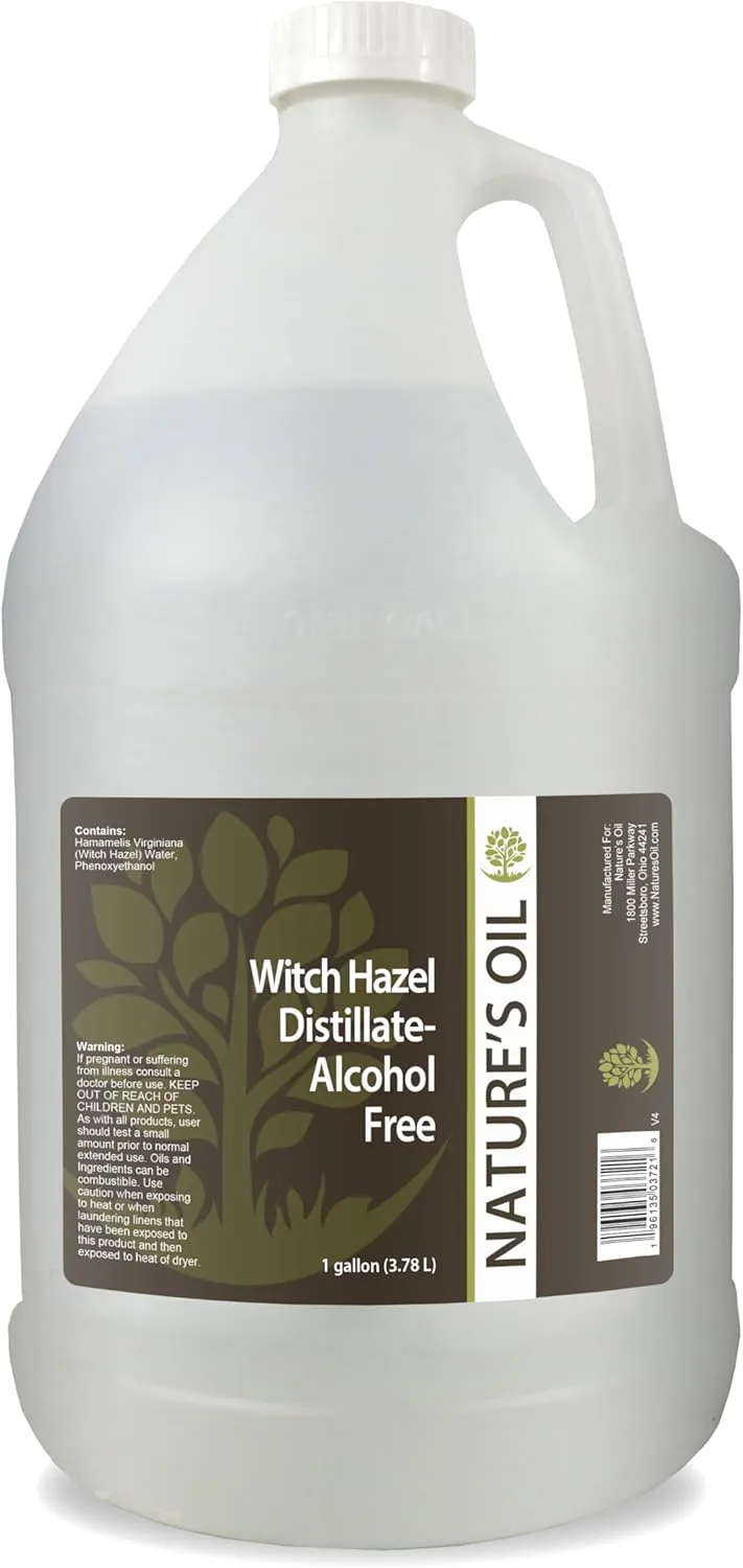 Nature's Oil Distillate-Alcohol Free Witch Hazel, Fragrance Free (1 Gallon)