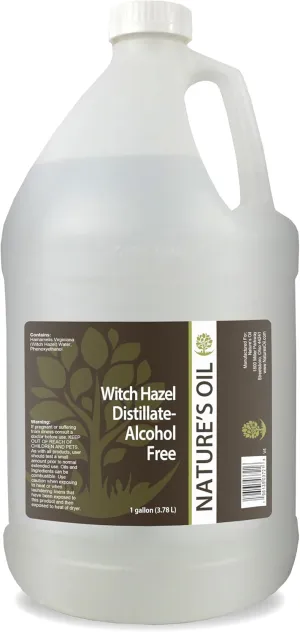 Nature's Oil Distillate-Alcohol Free Witch Hazel, Fragrance Free (1 Gallon)