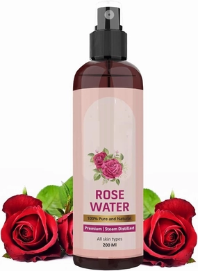 NC Pure & Natural Rose Water/Skin Toner Mist Spray - 200Ml - Steam Distilled - Gulab Jal - Alcohol & Chemical Free