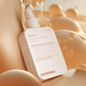 Ne.UDE Face Toner Niacinamide - 100ml with Whey Protein, Milk Peptides, 2% Salicylic Acid for Oil & Acne Free Skin, Hydrating, Fades Blemishes, Brightens & Smoothen Skin, Tightens Pores (Pack of 2)