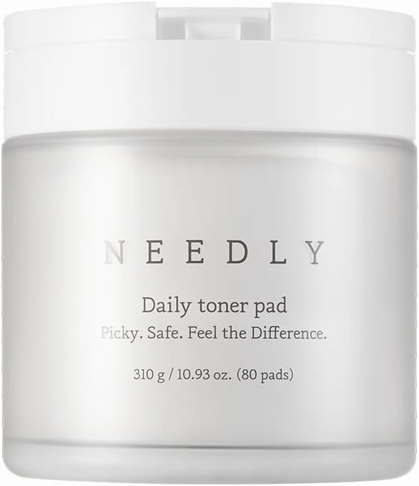 Needly Daily Toner Pad, Exfoliating Facial Pads with BHA & PHA, Deep Hydration, Pore Minimizer for Face, Centella, Tea Tree, High Volume Essence, Extra Large Cotton Pad, Korean Skin Care (80 Pads)
