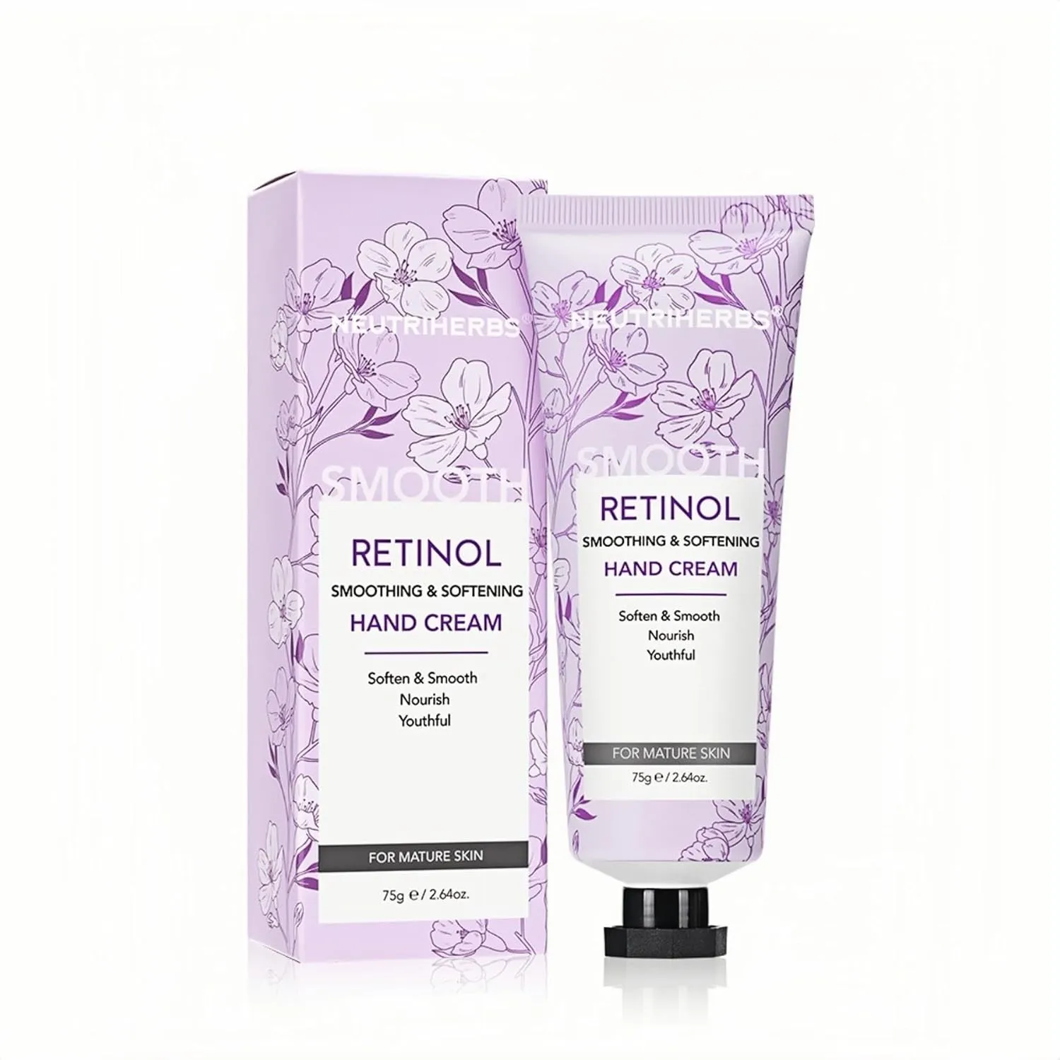 Neutriherbs Retinol Hand Cream, Lightweight Anti-Aging Hand Moisturizer for Hand Wrinkles. Soften Smooth Nourish Hand, Protect Skin, Nails, Cuticles with Green Bamboo Scent - 2.64oz