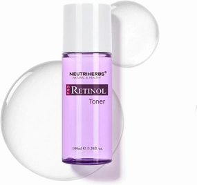 NEUTRIHERBS PRO Retinol Toner for Anti-Aging & Reducing Fine Lines and Wrinkles, with Panthenol, Peptides, and Hyaluronic Acid, Alcohol Free – 3.38 fl. Oz.