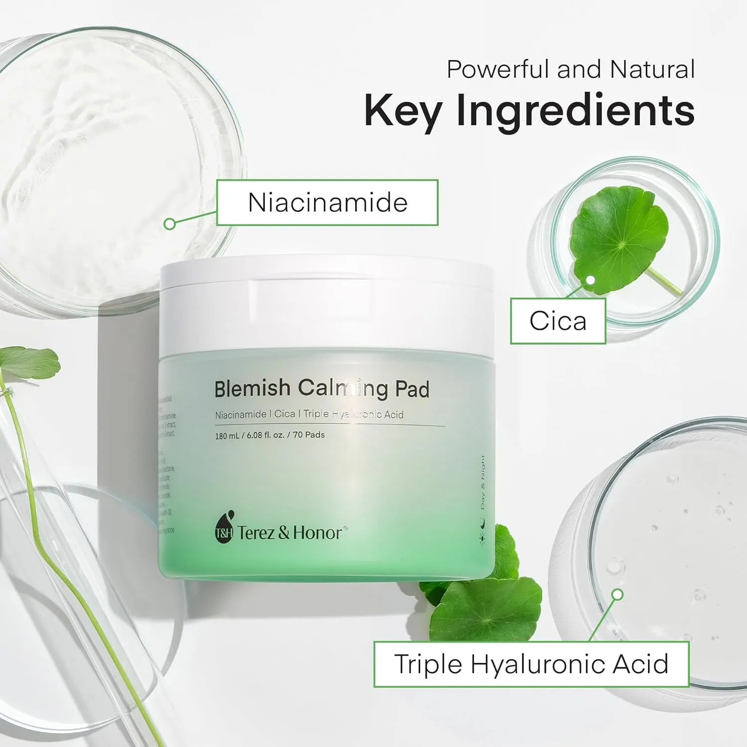 Niacinamide Centella Zero Pore Pads - Korean Brightening, Moisturizer, Deep Hydrating Toner Skincare for Face with Pure Ground Cotton Pad for Routine Facial Care - Made in Korea