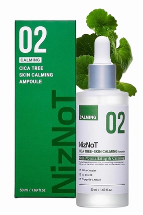 NizNoT 02 Cica Tree Skin Calming Ampoule – Soothing & Repairing with Aging Killer Peptide for Sensitive, Acne-Prone, Redness-Prone Skin – Award-Winning Korean Skincare 1.69 oz