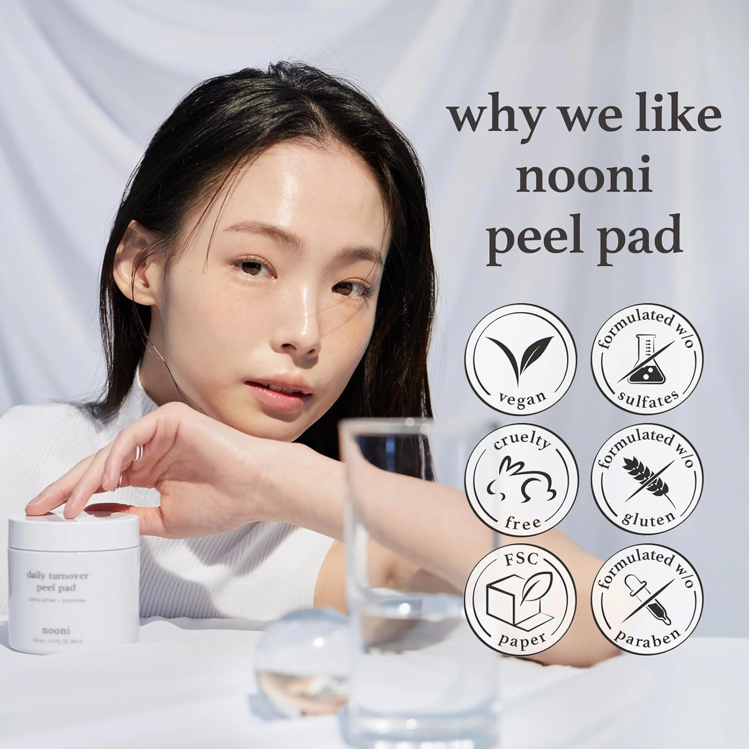 NOONI Facial Toner Pads - Glycolic Acid Pads 80 EA | AHA(Glycolic Acid, Lactic Acid), Pore Care Control, Glass Skin, Exfoliates Blackhead, Reduces Fine lines with Panthenol, Hydrating Serum