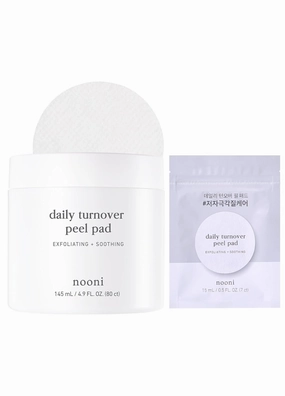 NOONI Facial Toner Pads - Glycolic Acid Pads 80 EA   Daily Turnover Peel with AHA & Glycolic Acid, 7 Count Bundle