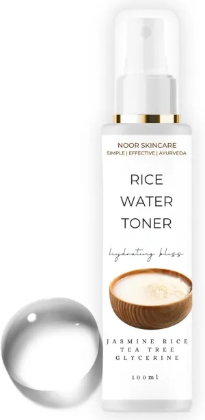 Noo'r Rice Water Toner for Glowing Skin | Face Mist Toner for Open Pores Tightening | Hydrating Toner for Oily, Dry & Acne Prone Skin | Milk/Milky Spray for Women & Men