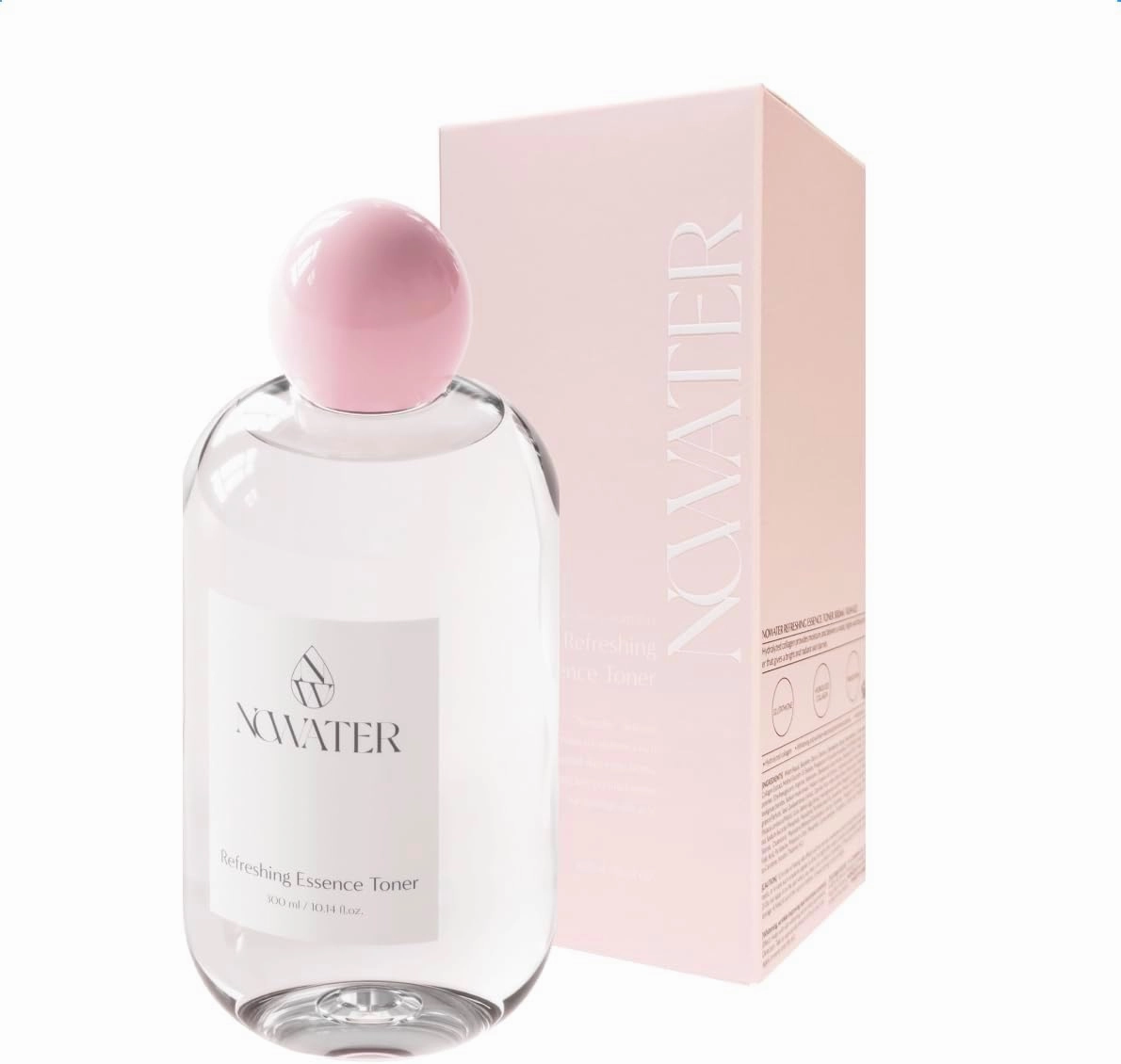 NOWATER Refreshing Essence Toner | Hydrating Facial Toner | Glass Skin Barrier | Hydrolyzed Collagen, Niacinamide, Glutathione | Korean Skin Care for Face (10.14 fl.oz)