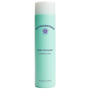 Nu Skin Here You Glow Face Exfoliator Toner | Toner for face with water, Salicylic Acid, Glycolic Acid & Hydroxy Acid Blend | Unclog Pores, Prevent Acne, Smooth & Hydrate your skin | 150 ml | 1 Pack
