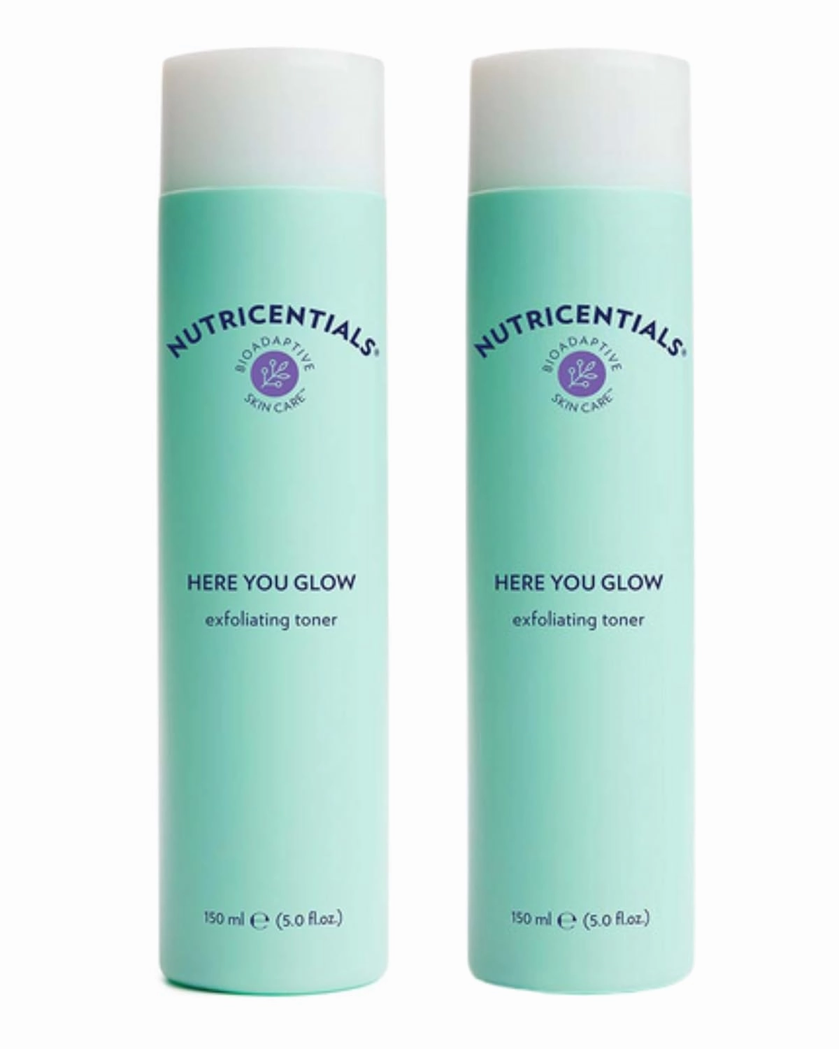 Nu Skin Here You Glow Face Exfoliator Toner | Toner for face with water, Salicylic Acid, Glycolic Acid & Hydroxy Acid Blend | Unclog Pores, Prevent Acne, Smooth & Hydrate your skin | 150 ml | 2 Pack