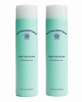 Nu Skin Here You Glow Face Exfoliator Toner | Toner for face with water, Salicylic Acid, Glycolic Acid & Hydroxy Acid Blend | Unclog Pores, Prevent Acne, Smooth & Hydrate your skin | 150 ml | 2 Pack