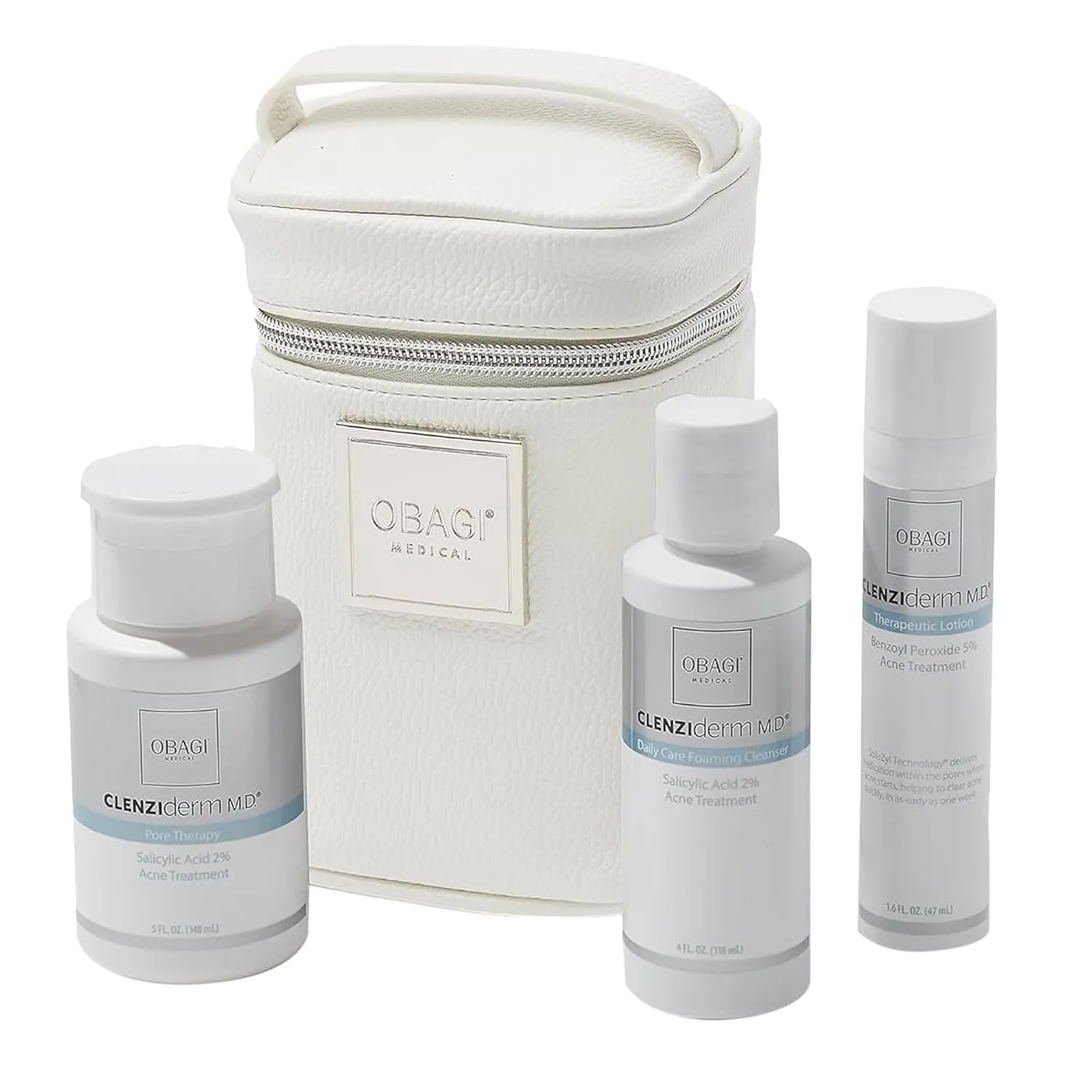 Obagi CLENZIderm M.D. Therapeutic System – 3 Step Acne Treatment System Includes 2% Salicylic Acid (BHA) Cleanser, 2% Salicylic Acid (BHA) Exfoliating Toner, 5% Benzoyl Peroxide (BPO) Acne Treatment
