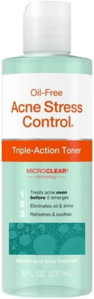 Oil-Free Facial Toner with 2% Salicylic Acid, Triple-Action Acne Treatment, 8 fl. oz